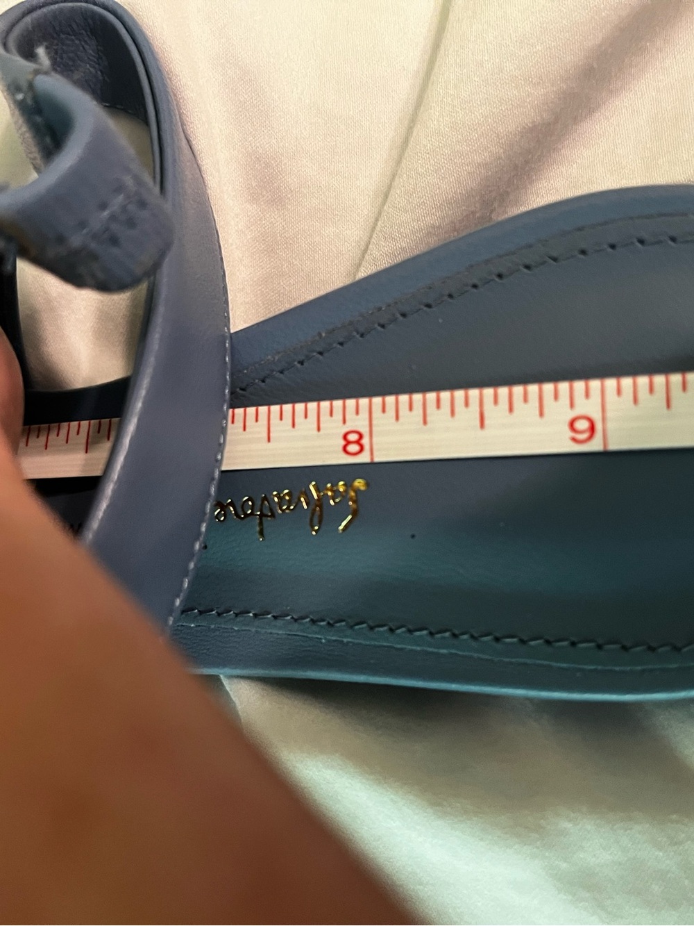 Salvatore Ferragamo Chambray Blue Viva Slingback Flats with Bow.Brand new. - Picture 8 of 9